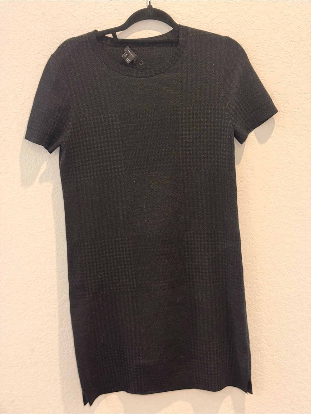 Theory Black Short Sleeve Knit Mini Dress